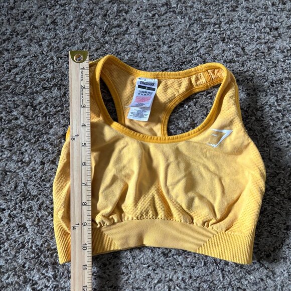 Gymshark Yellow Sports Bra S Seamless Lightweight Stretchy Womens Activewear - Picture 5 of 6